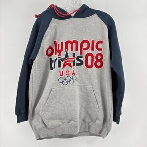 2008 Olympic Trials Sweatshirt/Hoodie 'Olympic Trials 08 USA' Gray Mens Medium